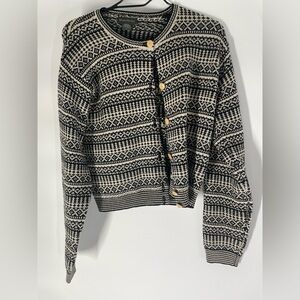Banana Republic Black and White Wool Cardigan